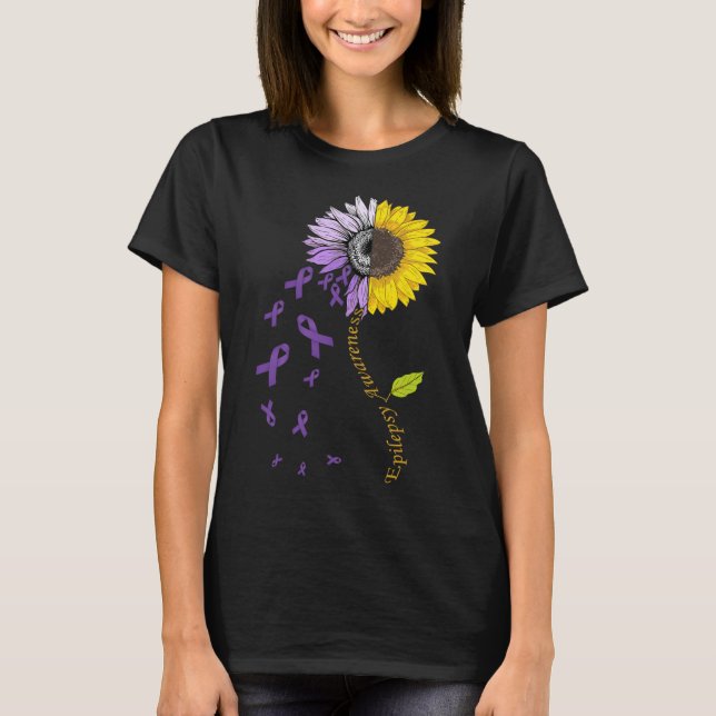 Camiseta Epilepsy Awareness Sunflower  (Frente)