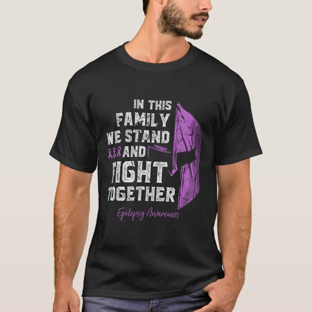 Camiseta Epilepsy Family Support Awareness Spartan Warrior  (Frente)