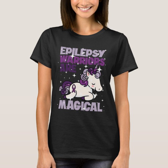 Camiseta Epilepsy Warrior Epileptic Day Purple Unicorn Love (Frente)