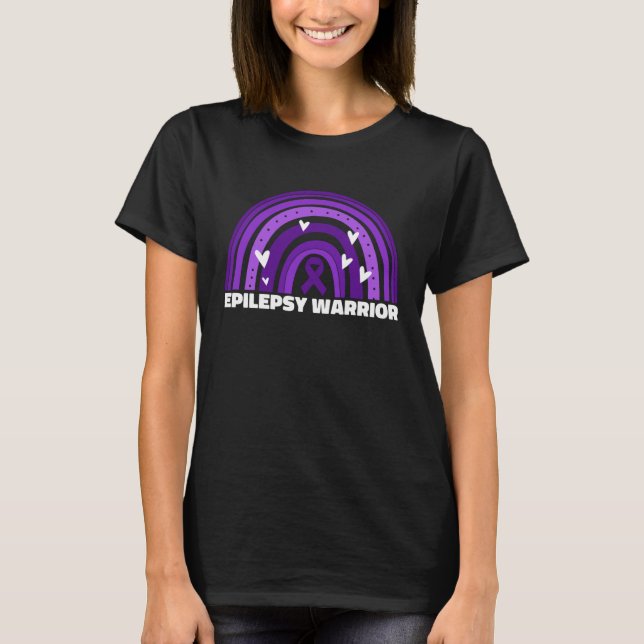 Camiseta Epilepsy Warrior For Women Mom Purple Epilepsy Awa (Frente)