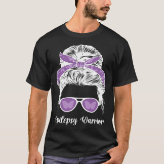 Camiseta Epilepsy Warrior Messy Bun Epilepsy Mont