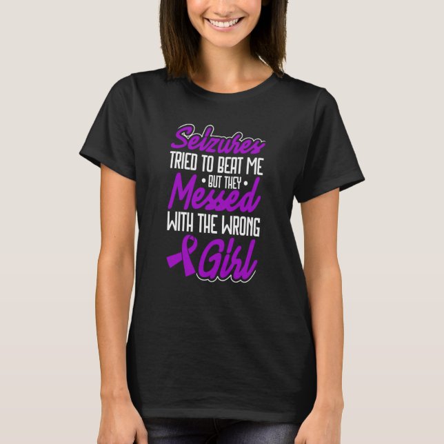 Camiseta Epilepsy Warrior Purple Ribbon  Epilepsy Awareness (Frente)
