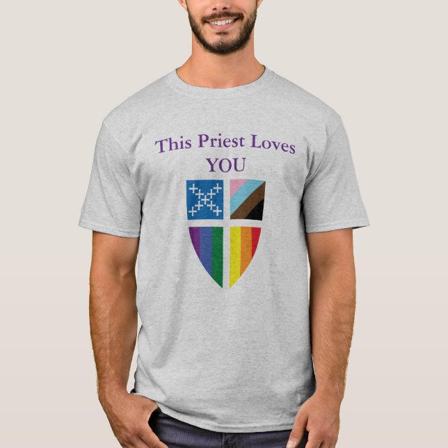 Camiseta Episcopal Este Padre Ama Você (Frente)