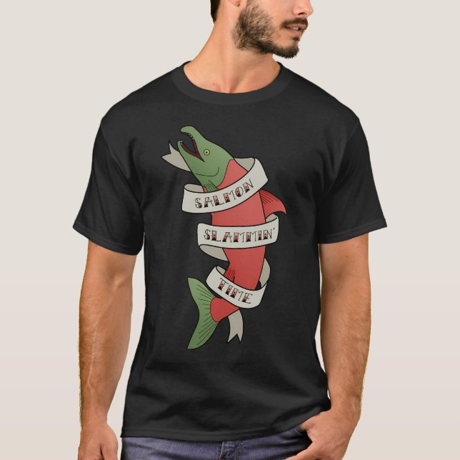 Camiseta época de pancada de salmão (Frente)