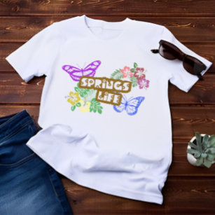 Camiseta Época de vida dos primaveras Flores coloridas e bo