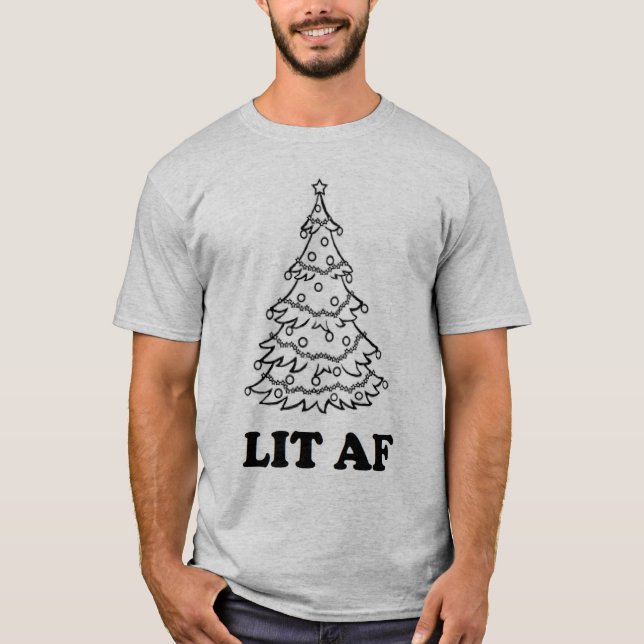 Camiseta Época natalícia engraçada do AF do Lit do Natal (Frente)