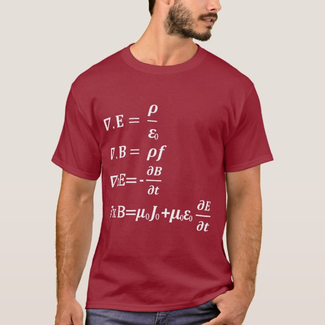 Camiseta equação da física dos maths do maxwell (Frente)