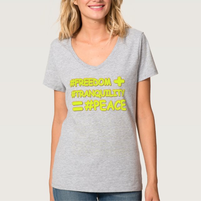 Camiseta "EQUAÇÃO DE FÓRMULA DE PAZ" Design. Comprar Agora (Frente)