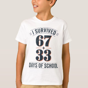 Camiseta Equação de matemática escolar 67+33 Dia 100 da Esc