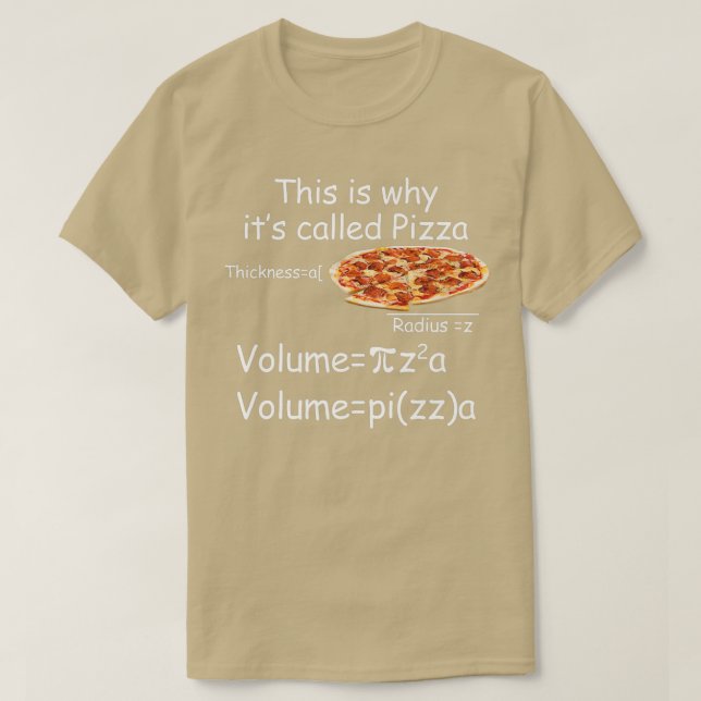 Camiseta Equação Engraçada de Matemática e Pizza Engraçada  (Frente do Design)