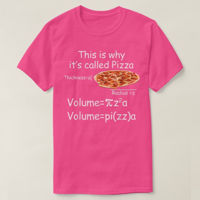 Camiseta Equação Engraçada de Matemática e Pizza Engraçada  (Frente do Design)