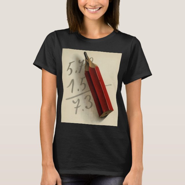 Camiseta Equação Matemática com Lápis Vermelho, Negócios Vi (Frente)