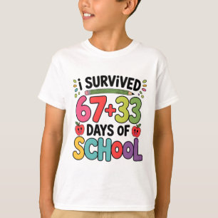 Camiseta Equação Matemática Escolar 67+33 Divertida 100º Di
