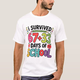 Camiseta Equação Matemática Escolar 67+33 Divertida 100º Di
