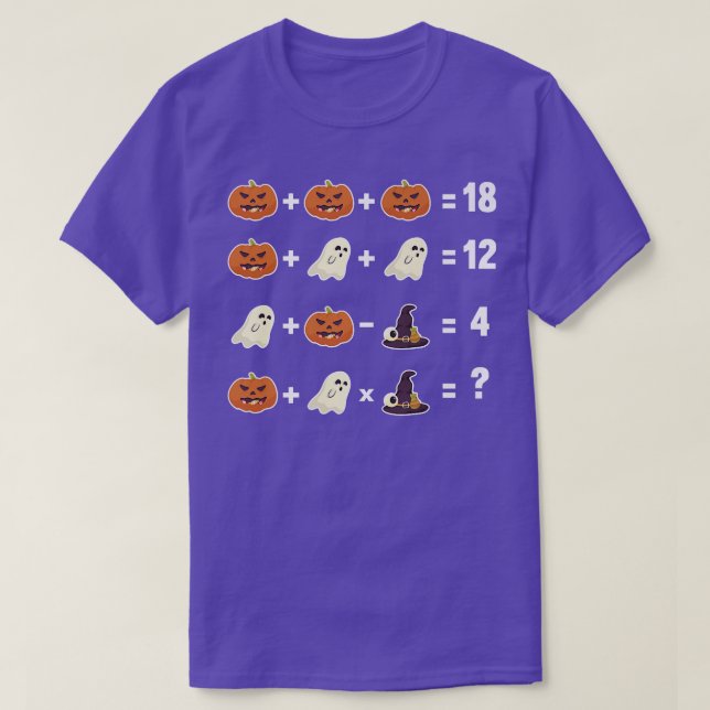 Camiseta Equação Matemática Preguiçosa Halloween Professor  (Frente do Design)