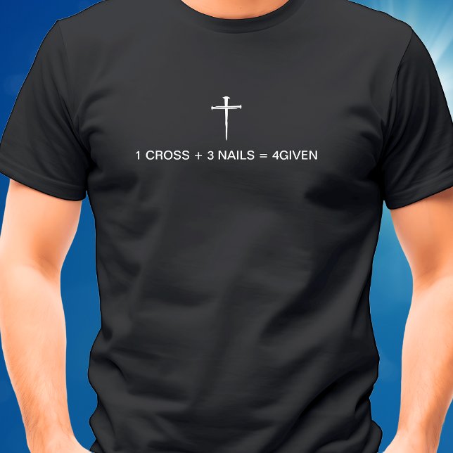 Camiseta Equação Uma Cruz Três Unhas Cruz Branca (Equation One Cross Three Nails White Cross T-Shirt)