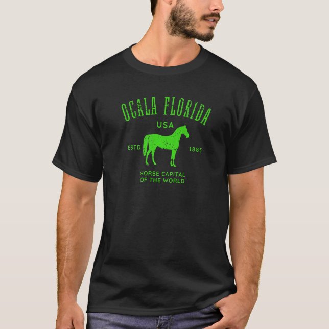 Camiseta Equador Afetado de Cavalo Capital Equestre dos EUA (Frente)