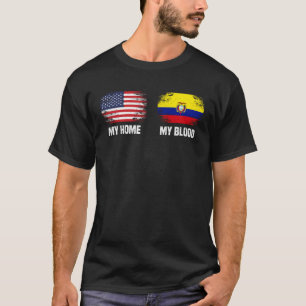 Camiseta Equador Bandeira do Equador Meu Lar Meu Sangue E