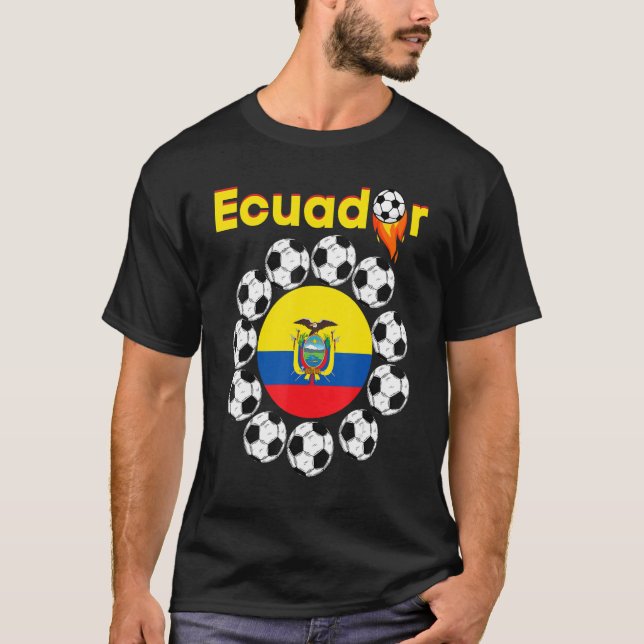 Camiseta Equador Bandeira Equipes de futebol Futebol Futbal (Frente)