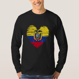 Camiseta Equador Coração Equatoriano Bandeira Orgulho Equat