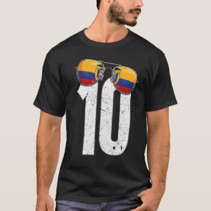 Camiseta Equador Jogador de Futebol Número 10, Bandeira Equ