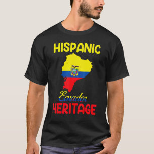 Camiseta Equador Mapa Equador Marca Patrimônio Hispânico La