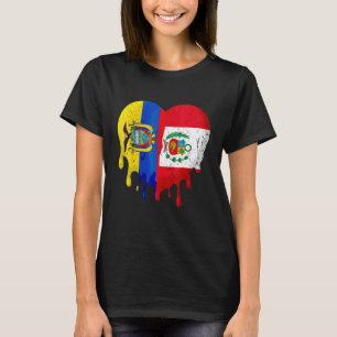 Camiseta Equador Peru Bandeira Coração Cidadão Crescido Pat