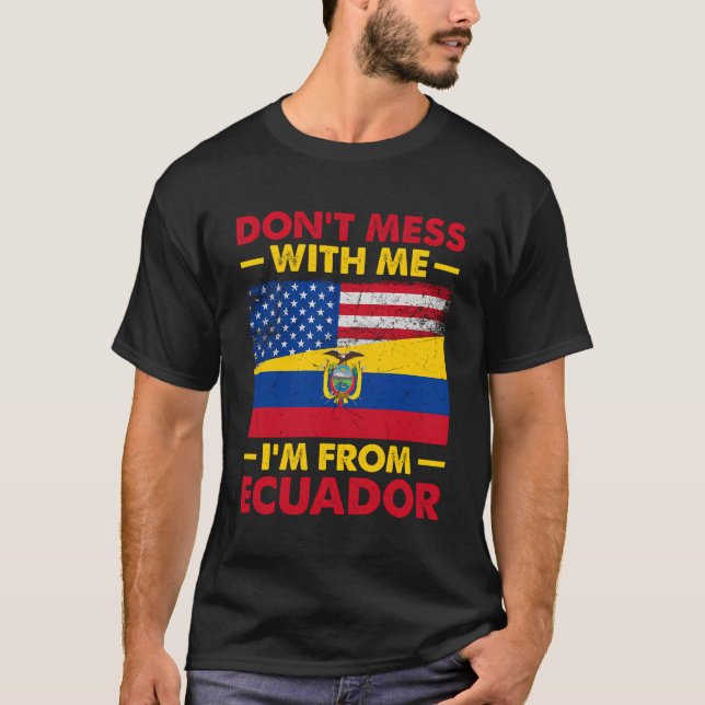 Camiseta Equador Sinalizador Half American Half Equatoriano (Frente)