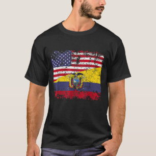 Camiseta EQUADORIANO ROOTS Half American Flag USA EQUADOR F