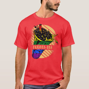 Camiseta EQUALI-TEA Boba Ventilador Bolha Engraçado Chá Pre