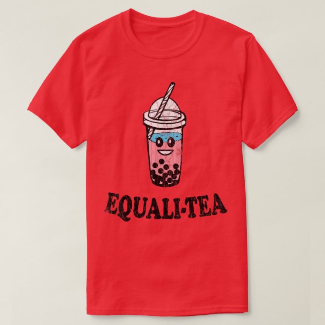 Camiseta Equalitea Funny Boba Bubble Milk Tea Lover Graphic (Frente do Design)