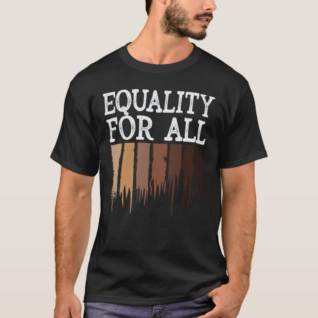 Camiseta Equality For All Black History Month Women Men Pri (Frente)