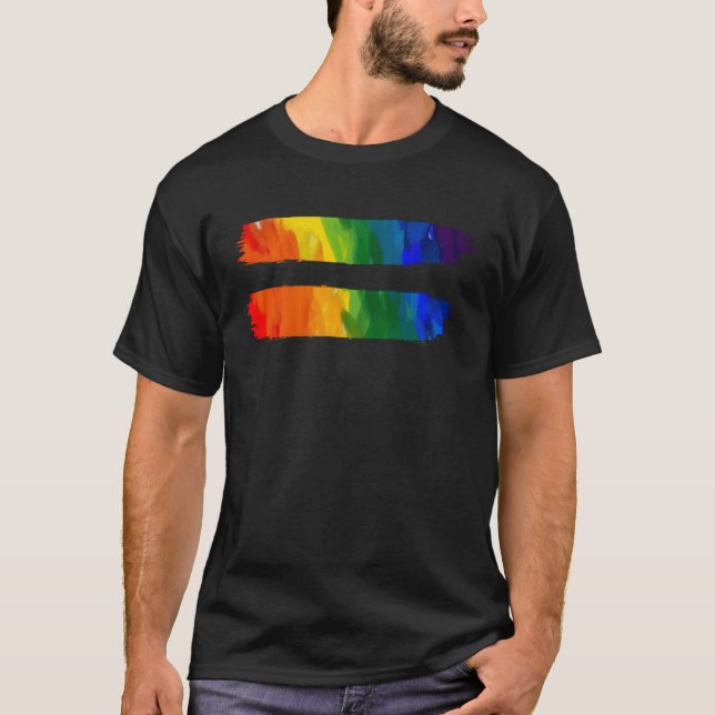 Camiseta Equality LGBT Pride Awareness Rainbow For Gay & Le (Frente)