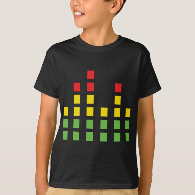 Camiseta equalizador audio sadio do DJ (Frente)