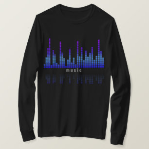 Camiseta Equalizador da música no t-shirt longo básico da