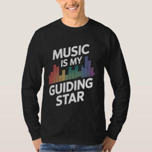 Camiseta Equalizador Gráfico Música É Minha Estrela Guia
