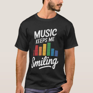 Camiseta Equalizador Gráfico Música Me Mantém Sorriso