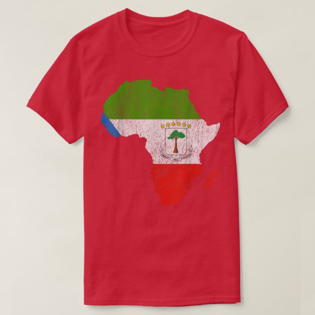 Camiseta Equatorial Guinea Flag Africa Continent Equatorial (Frente do Design)