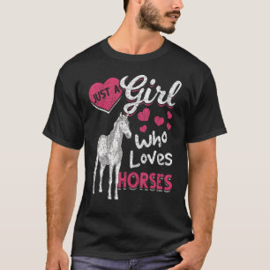 Camiseta Equestre Apenas Uma Menina Que Ama Cavalo De Caval
