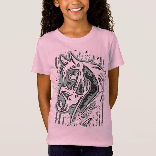 Camiseta Equestre - Cabeça de Cavalo - Cavalo de cavalo (Frente)