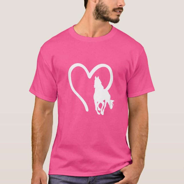Camiseta Equestre do Coração dos Cavalos (Frente)