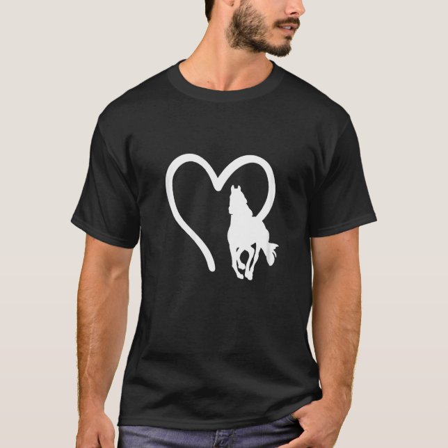 Camiseta Equestre do Coração dos Cavalos (Frente)