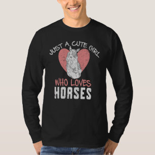 Camiseta Equestre Equestre Raparigas Cavalo Mulheres Cavala