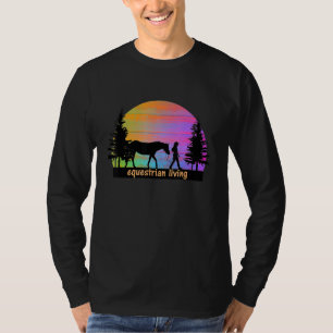 Camiseta Equestres Vivos Coloridos Rapariga do Sol Silho