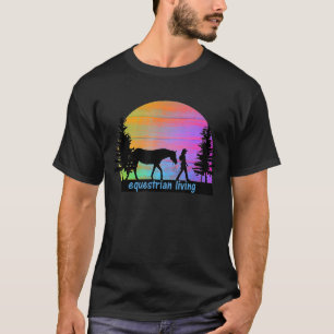 Camiseta Equestres Vivos Coloridos Rapariga do Sol Silho