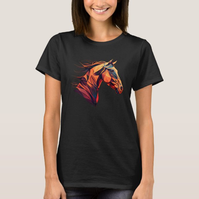 Camiseta Equestrian Beautiful Horse  Rodeo Western Cowgirl (Frente)