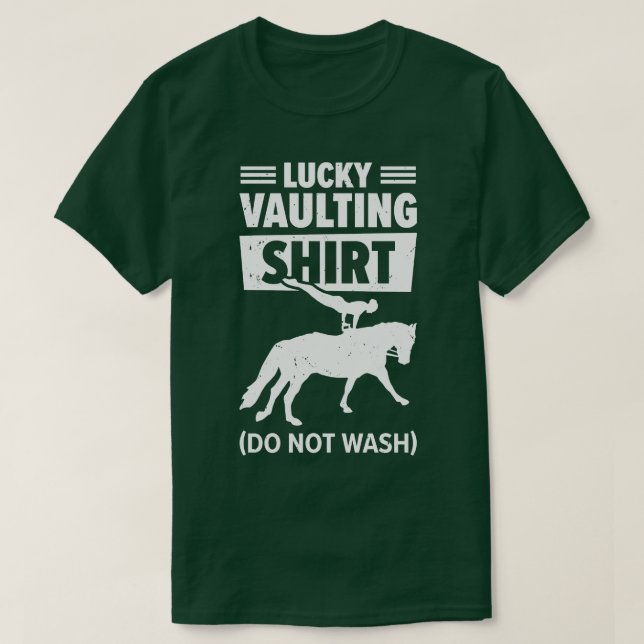 Camiseta Equestrian Horse Vaulting Funny Lucky Horseback Ri (Frente do Design)