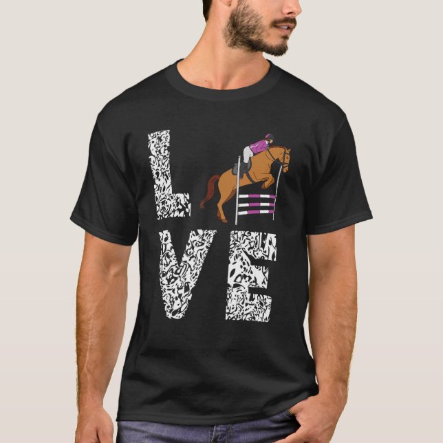 Camiseta Equestrian Rider Love Lepard English Horse Show J (Frente)