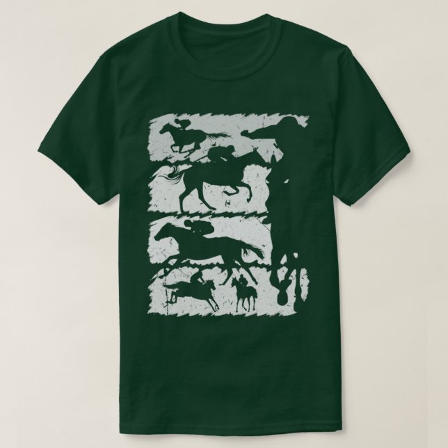 Camiseta Equestrian Silhouette Horse Riding (Frente do Design)