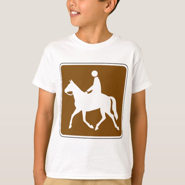 Camiseta Equestrian Trail Riding Horse Silhouette Icon (Frente)